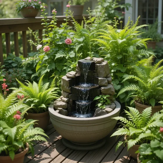 DIY Water Feature with Plants
