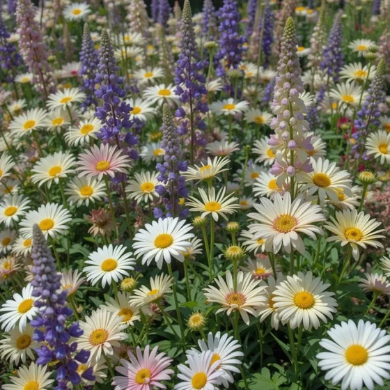 Daisies and Larkspur Mix