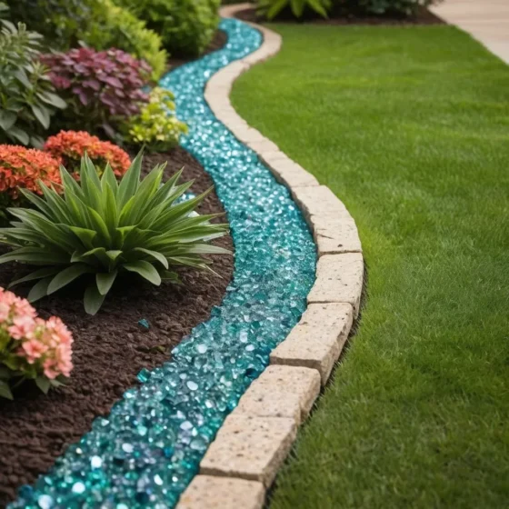 Edging with Recycled Glass