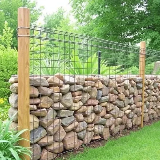 Gabion Fence with Stone Fill
