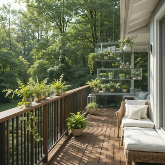 Glass Planters with Floating Shelves