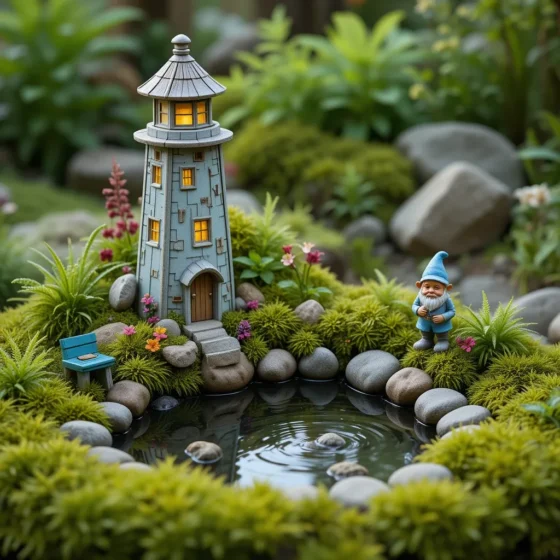 Gnome Lighthouse by the Pond