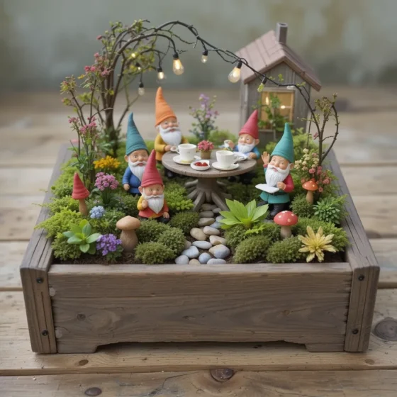 Gnome Tea Party Scene
