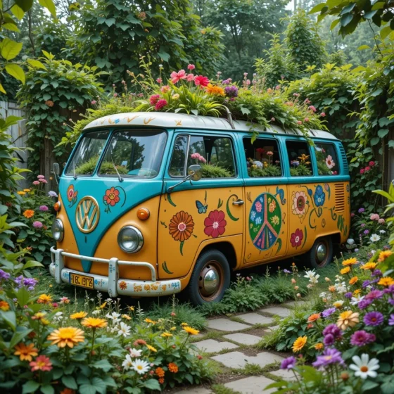 Hippie Van Garden Shed or Planter
