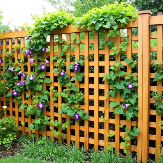 Lattice Fence with Climbing Vines