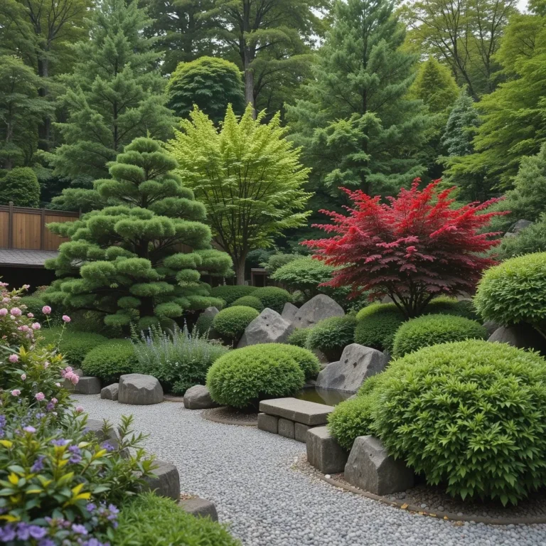 Layered Planting with Evergreen Shrubs