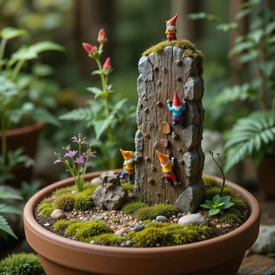 Mini Gnome Rock Climbing Wall