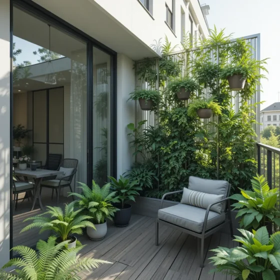 Mirrored Wall to Double the Green Effect