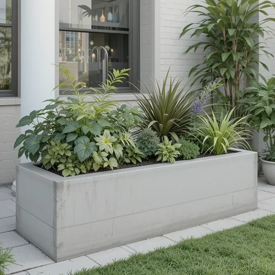 Modern Concrete Planter Boxes