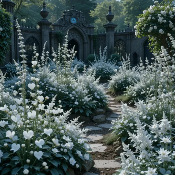 Moon Garden with Silver and White Accents