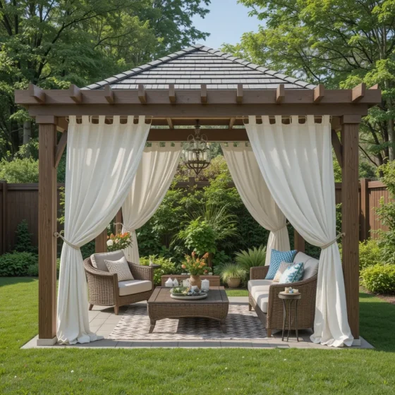 Outdoor Curtains on a Pergola or Patio