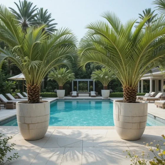Oversized Palm Planters for a Tropical Touch