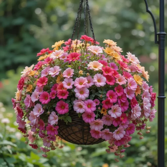 Petunias in Hanging Baskets