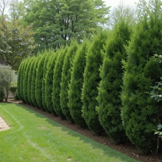 Privacy Trees Planted in Rows
