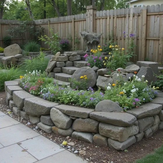 Raised Rock Garden Beds