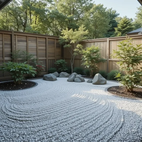 Raked Gravel Zen Garden