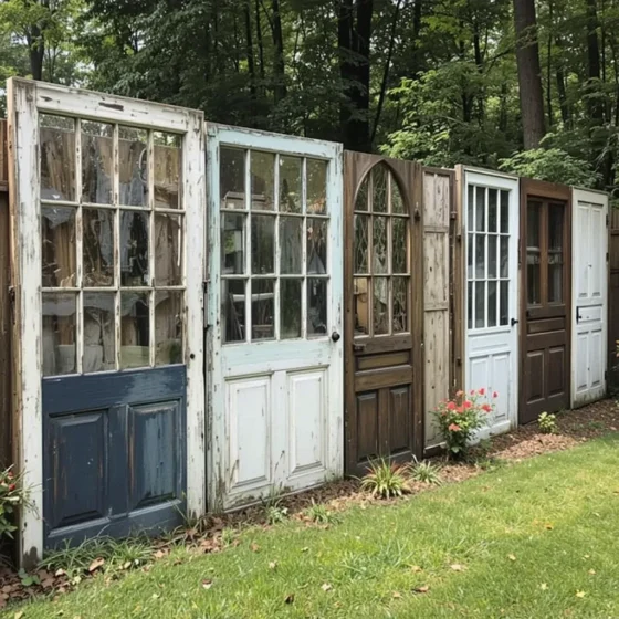  Reclaimed Door or Window Fence
