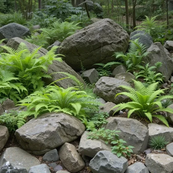 Rock Garden with Ferns