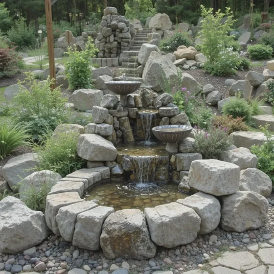 Rock Garden with Sculptural Elements