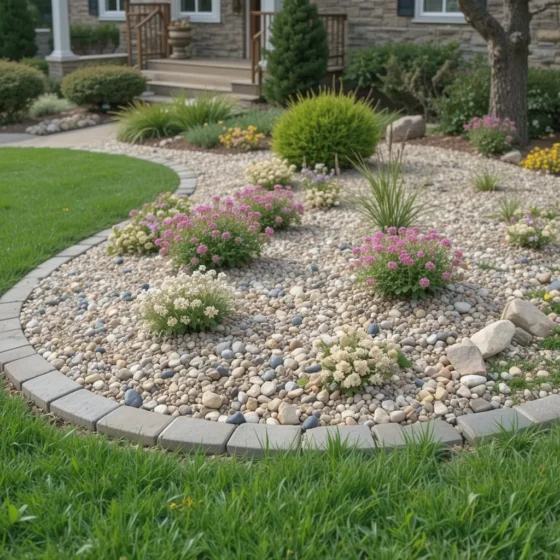 Rock Mulch for Flower Beds