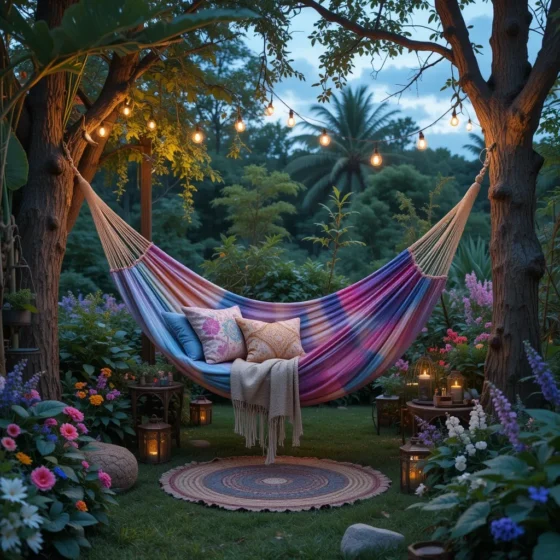 Tie-Dye Hammock Lounge Area