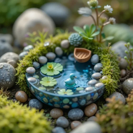 Tiny Fairy Pond with Mirror or Resin