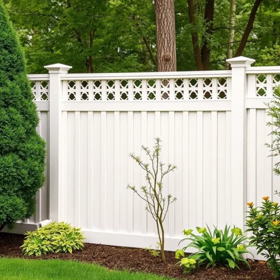 Vinyl Fence with Lattice Top