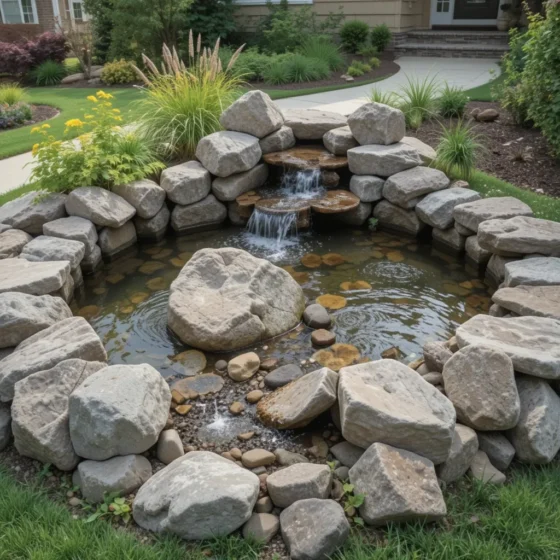 Water Feature with Rocks