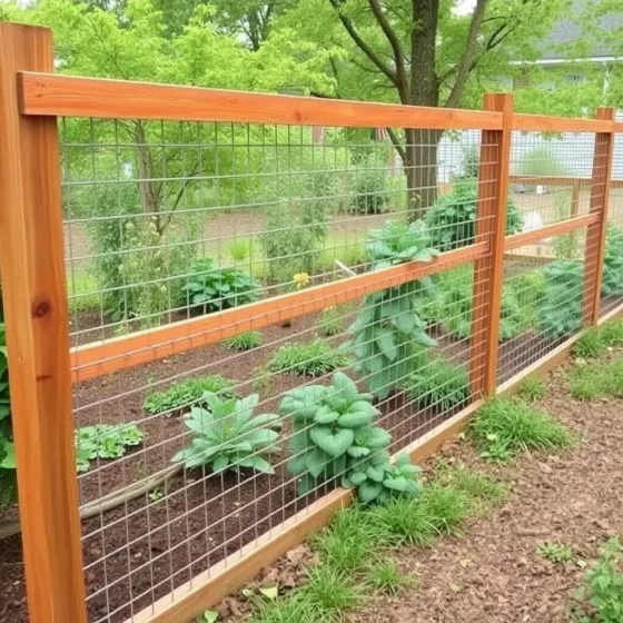 Wire and Wood Combo Fence