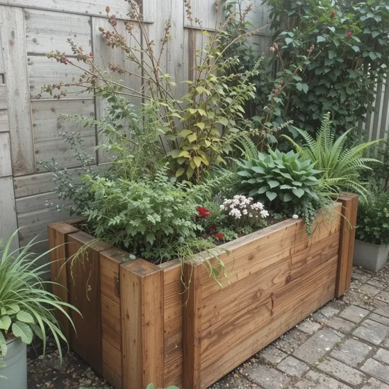 Wooden Planter Boxes with a Rustic Feel