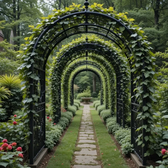 Wrought Iron Arches for a Gothic Pathway