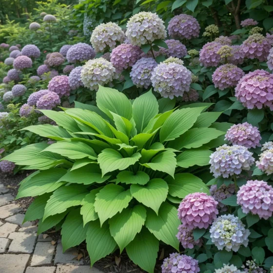 Hosta and Hydrangea Combo Garden