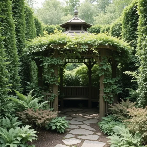 Secret Garden Gazebo Hidden in Greenery