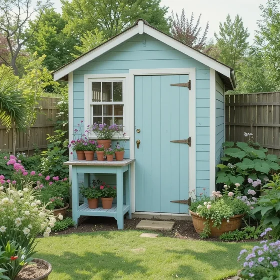 Add a Painted Shed or Potting Table
