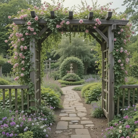 Add a Rustic Wooden Arbor