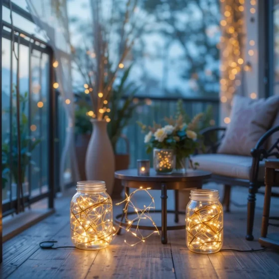 Fairy Lights in Mason Jars