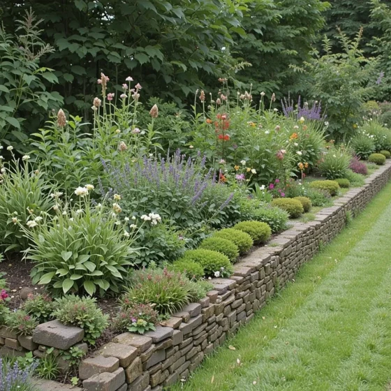 Include a Small Rock Wall or Border