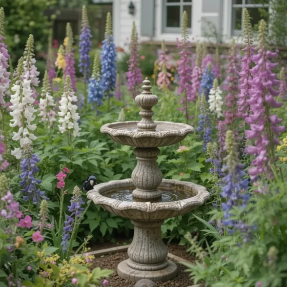 Include a Whimsical Birdbath or Fountain