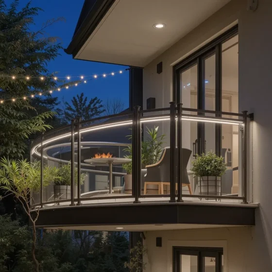 LED Strip Lighting Under the Railing