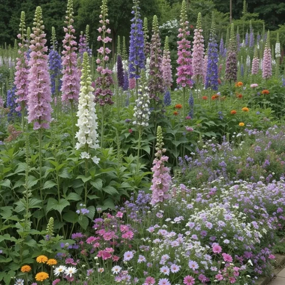 Layer Tall and Short Blooms for Depth