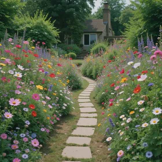 Wildflower Walkway with Twisting Paths