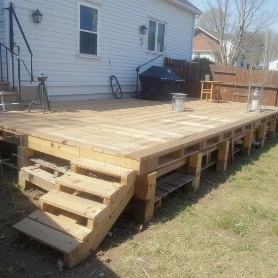 Elevated Pallet Deck for Uneven Ground
