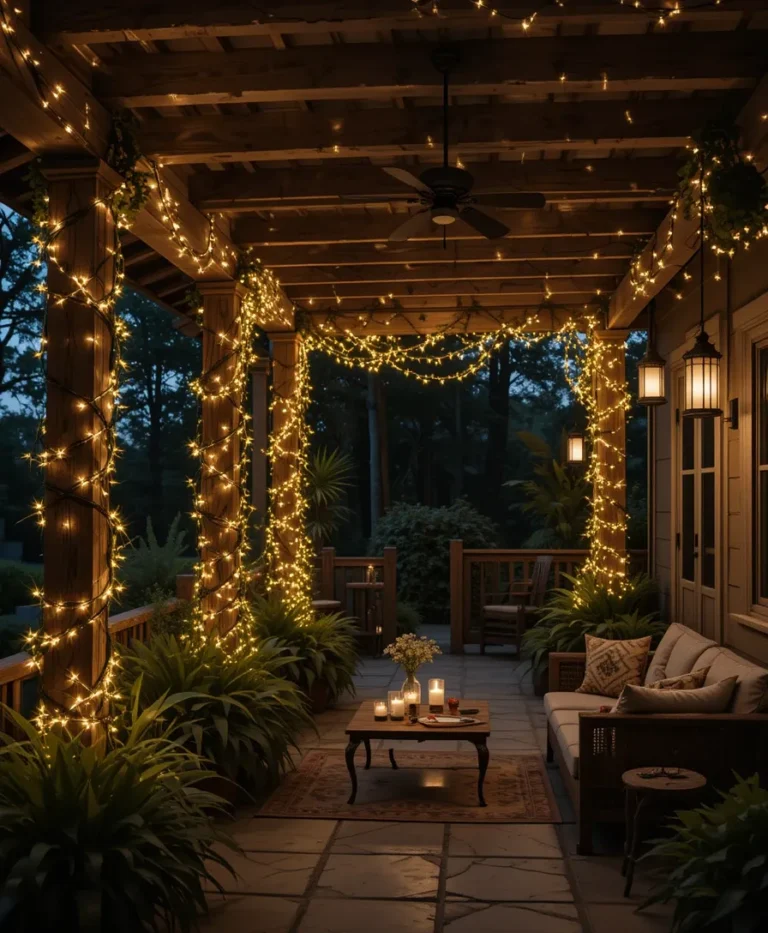 Fairy Lights on Plants or Columns