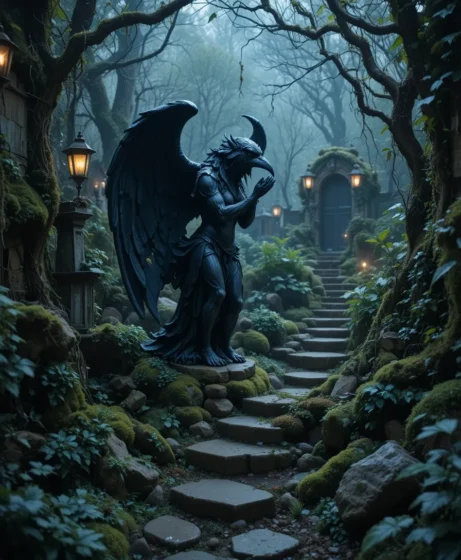 Gargoyle or Raven Statues