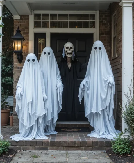 Ghostly Draped Fabric Figures