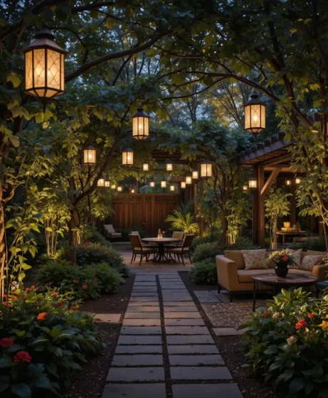 Hanging Lanterns - Garden Lighting Ideas