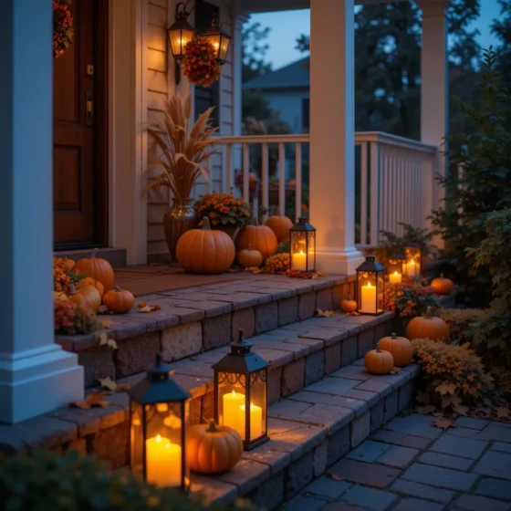 Lanterns on Porch Steps