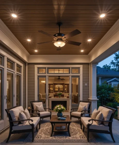 Outdoor Ceiling Fan with Lights