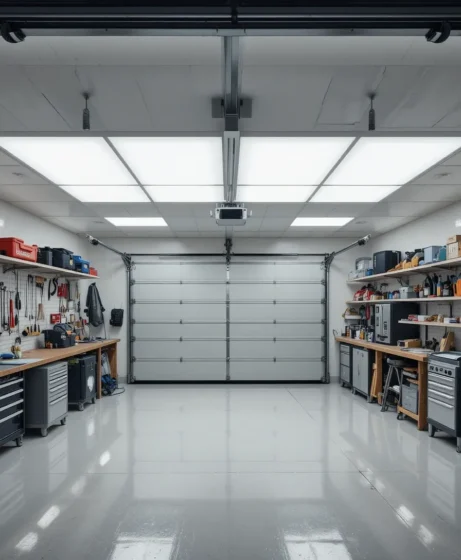 Overhead LED Panels - Garage Lighting Ideas 