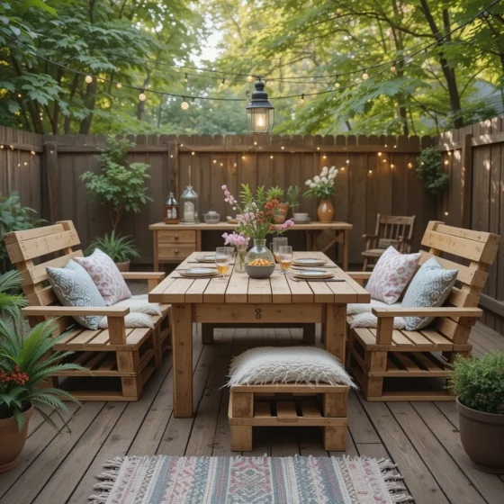 Pallet Deck with Outdoor Dining Area